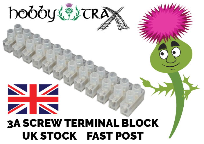 12 way 3A screw terminal chocolate block connector strip