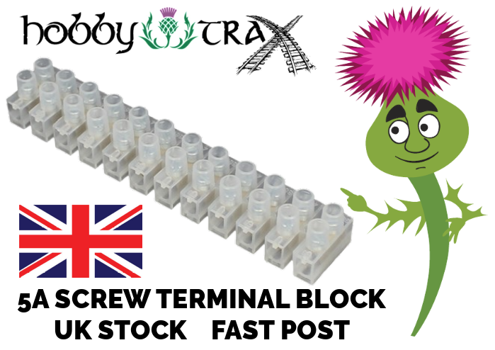 12 way 5A screw terminal chocolate block connector strip