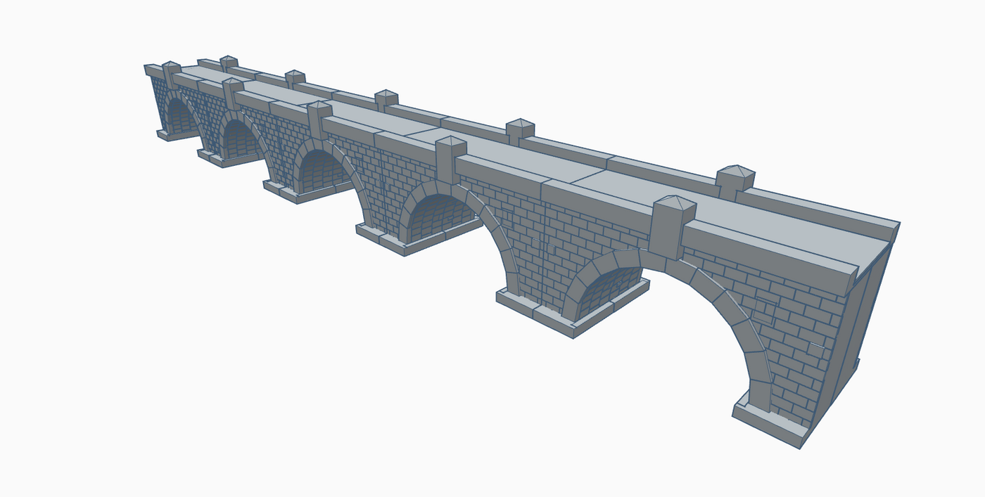 Brick viaduct bridge single and double track modular - H0/00 gauge