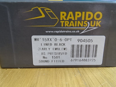 Rapido BR 15xx - No.1501 Lined Black Early Crest (As Preserved) - DCC Sound 904505 - USED