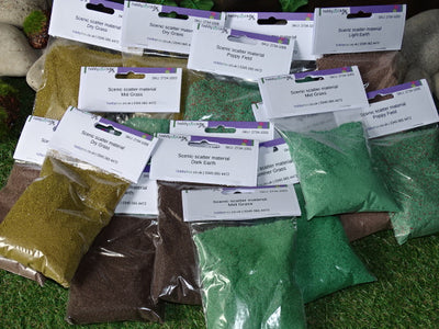 Fine scatter material - various colours and mixes - perfect for ground cover