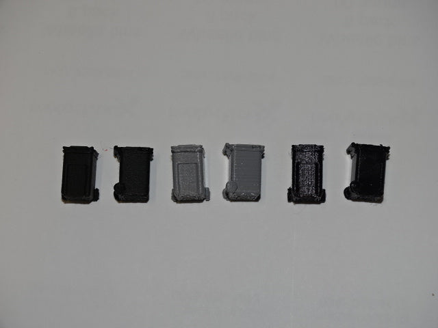 Wheelie bins 00 gauge 6 pack