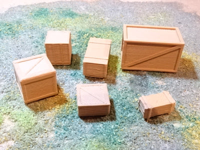 Wooden crates 00 gauge (6 pack)