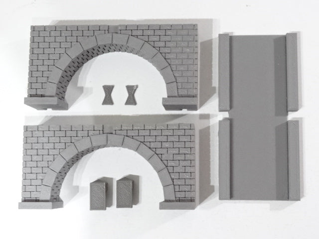 Brick viaduct bridge single and double track modular - H0/00 gauge