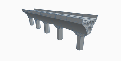 Modern modular viaduct bridge system H0/00 gauge